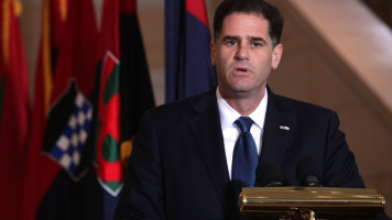 Ambassador of Israel to the U.S. Ron Dermer speaks during the annual "Days of Remembrance" event at the Emancipation Hall of U.S. Capitol April 29, 2019 in Washington, DC